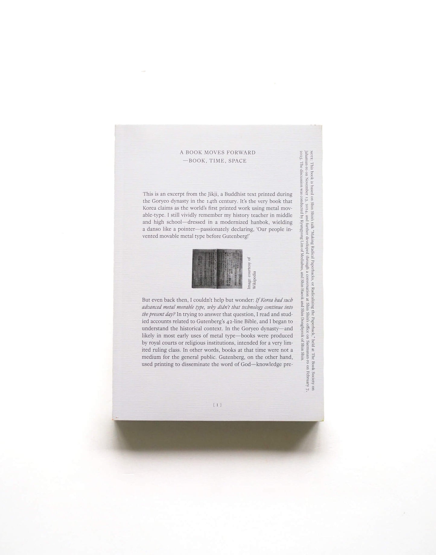A Book Moves Forward